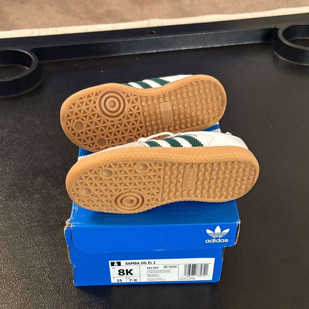 Adidas Kids Sneakers - White, Green, and Tan - Picture 4 of 4